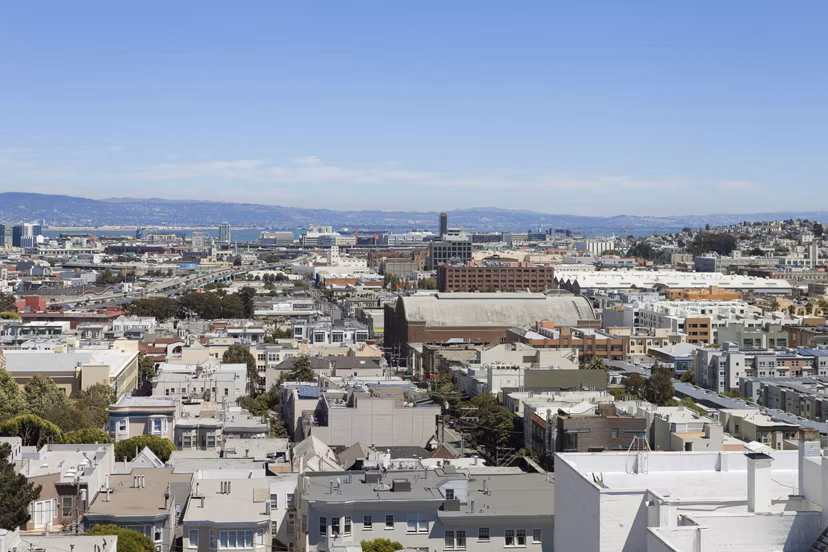 Cityscape view from luxury apartments at 38 Dolores in vibrant San Francisco