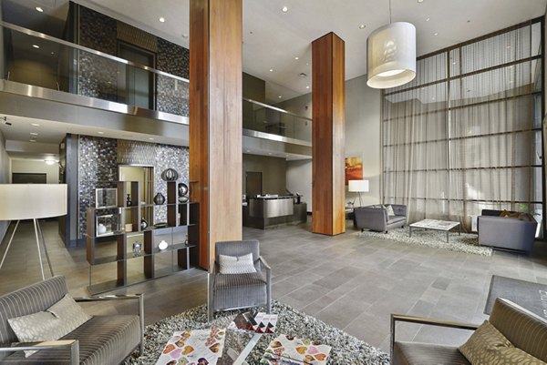 Lobby featuring modern design and seating at Nob Hill Tower Apartments in San Francisco