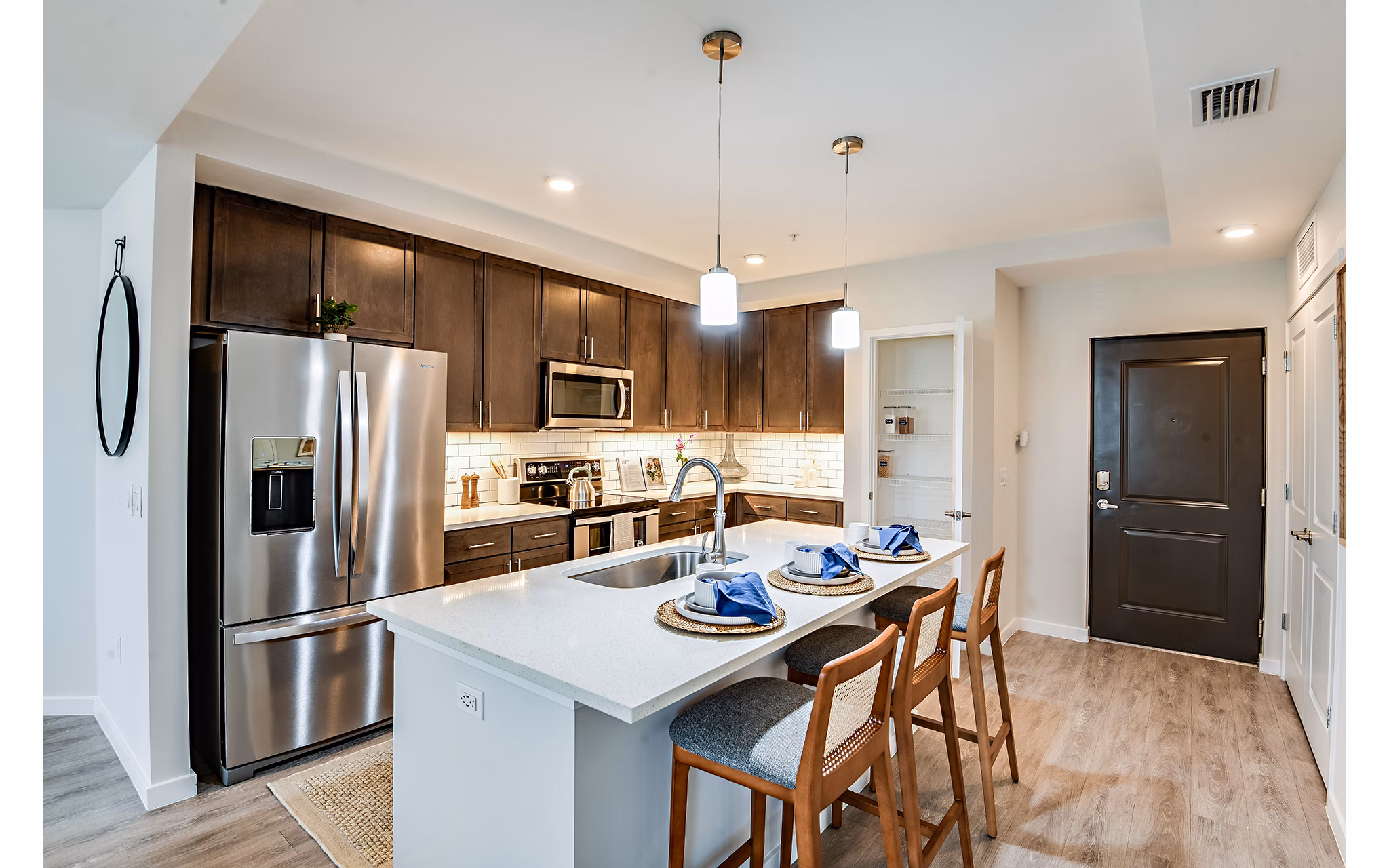 kitchen at Lago Apartments