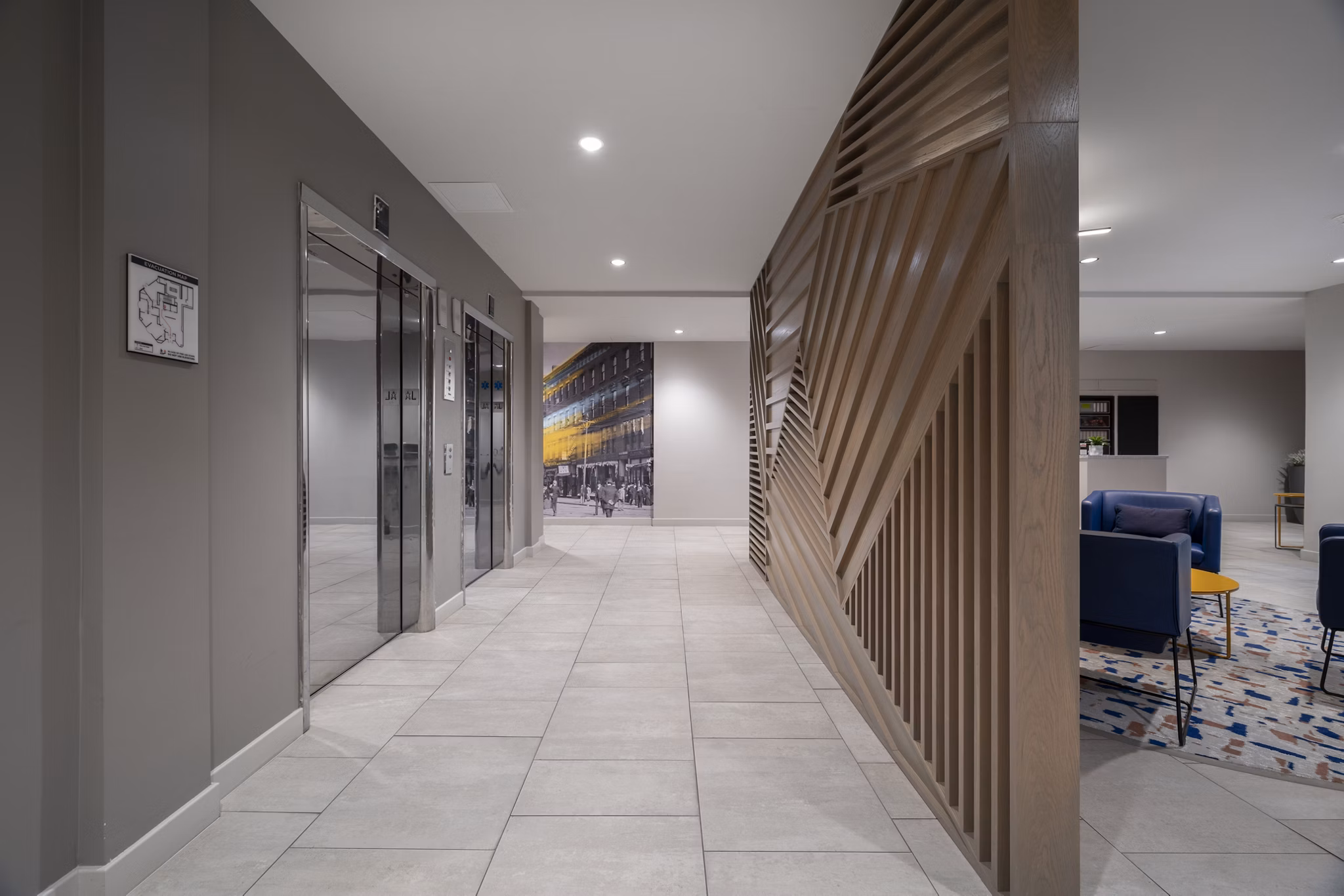 Clubhouse with modern decor at The 6Hundred Apartments featuring luxury seating and contemporary design elements