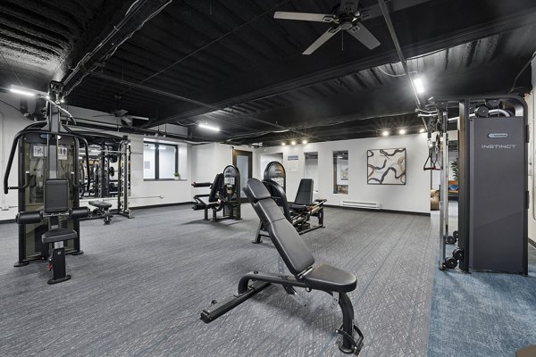 fitness center at The 6Hundred Apartments