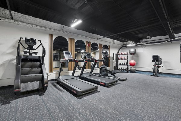 fitness center at The 6Hundred Apartments