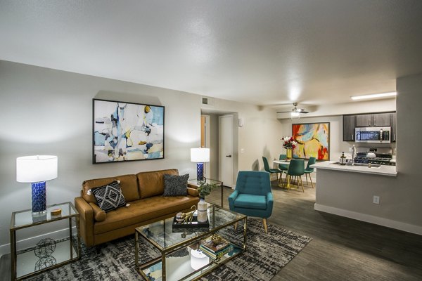 living room at Villas at 6300 Apartments