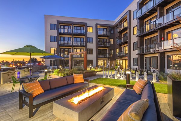 fire pit at Aria Apartments