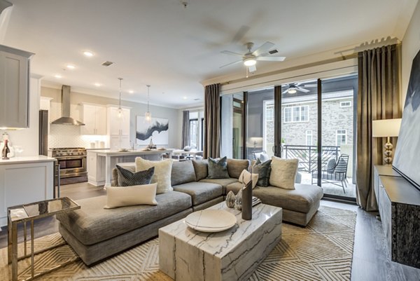 living room at Draper Place Signature Apartment Homes