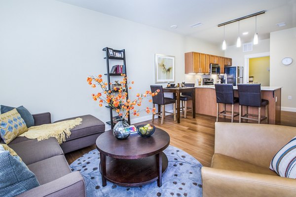 living room at Everleigh Central Park Apartments