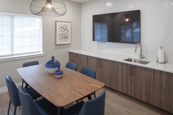 Conference room equipped with modern tech at Avana Evergreen Apartments