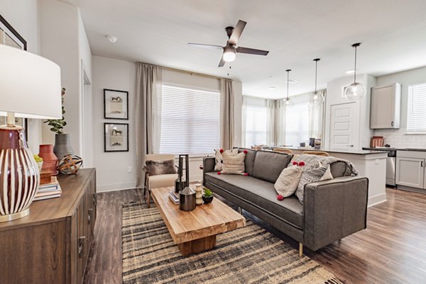 Spacious living room with modern decor at Elan Keller Ranch Apartments
