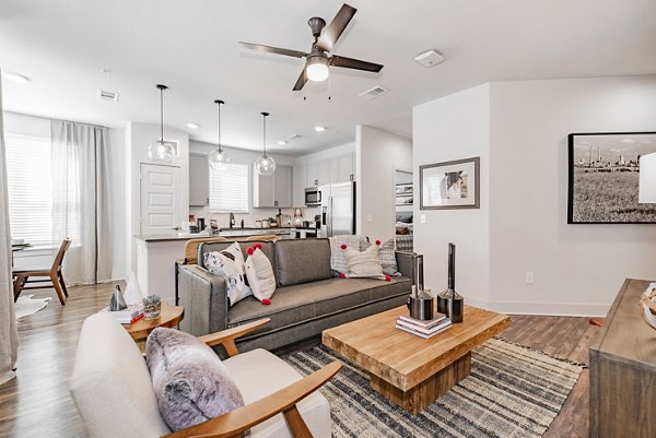 Modern living room with elegant furnishings at Elan Keller Ranch Apartments
