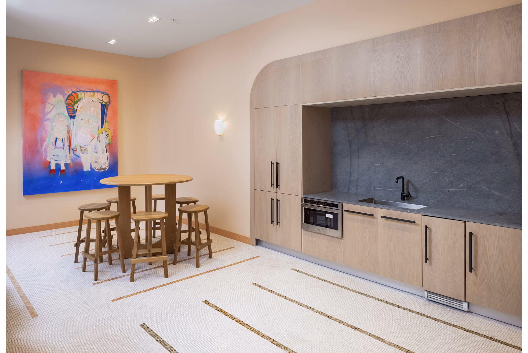 Clubhouse at Biscayne 112 Apartments: Modern lounge area with premium seating and stylish decor in vibrant community setting