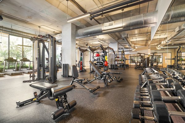 State-of-the-art fitness center at Biscayne 112 Apartments with modern equipment
