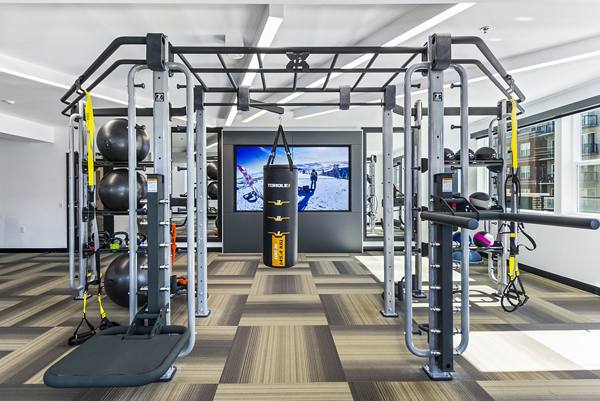 fitness center at Canvas on Blake Apartments