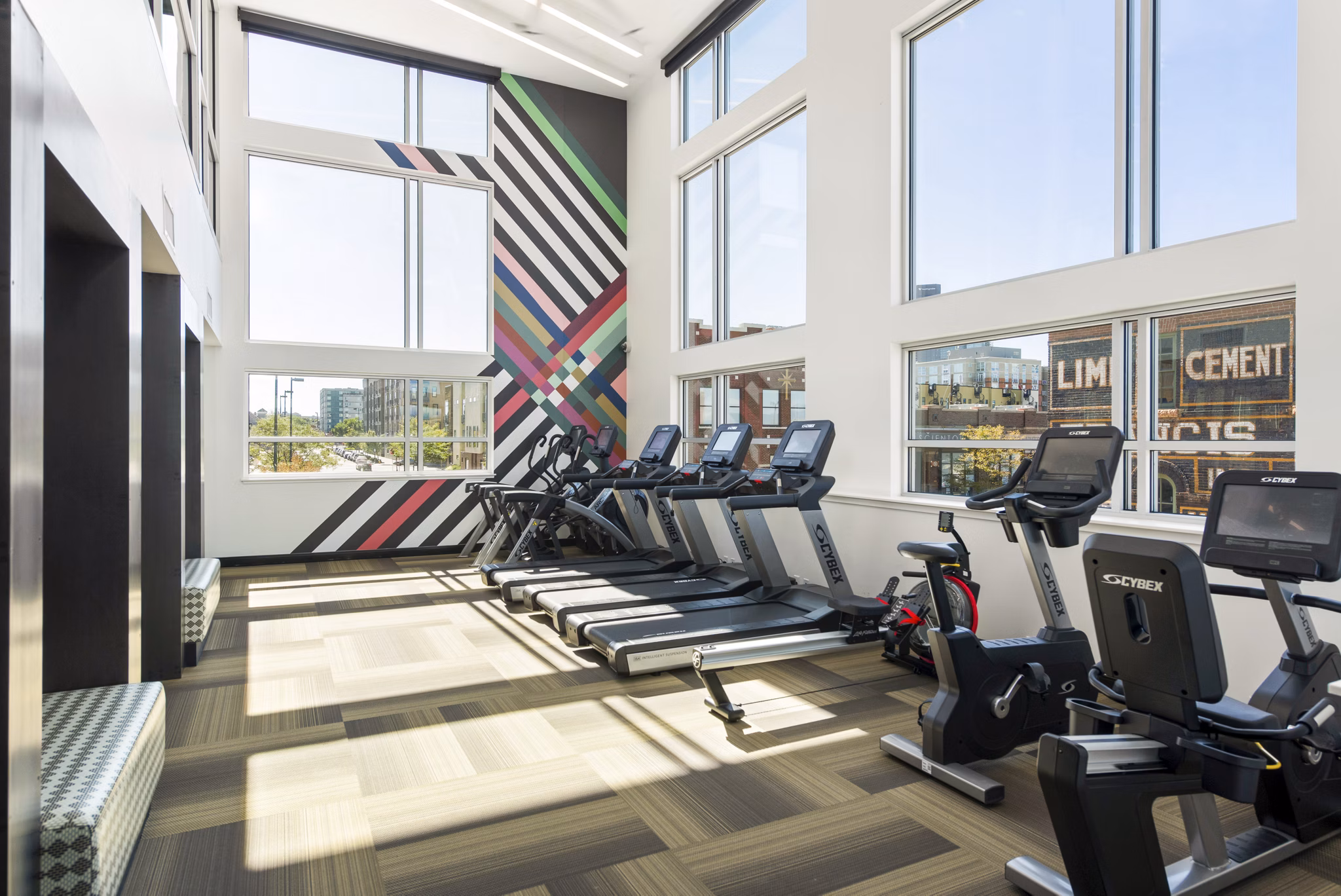 fitness center at Canvas on Blake Apartments 