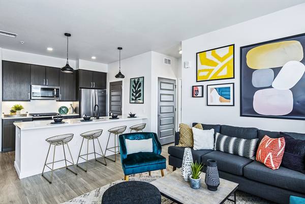 living room at Canvas on Blake Apartments