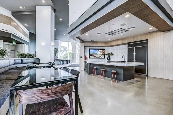 clubhouse kitchen at Revo Apartments