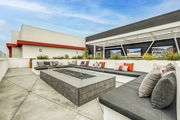 fire pit at Revo Apartments