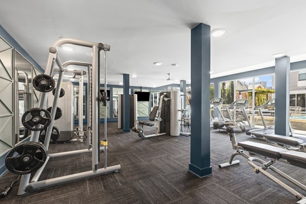 fitness center at ArtHaus 2828 Apartments 