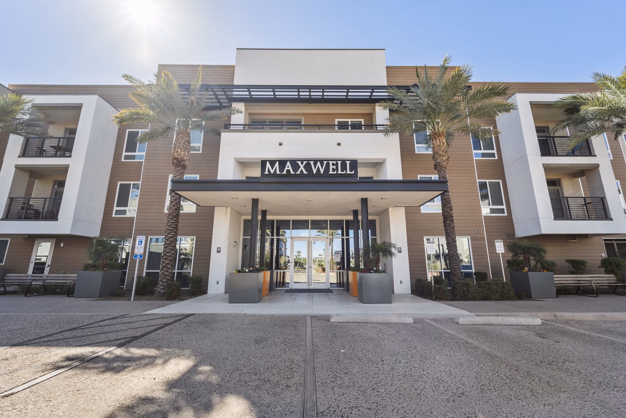 Maxwell on 66th Apartments: Modern building showcasing luxury living in prime location