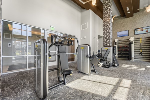 State-of-the-art fitness center with modern equipment at Maxwell on 66th Apartments