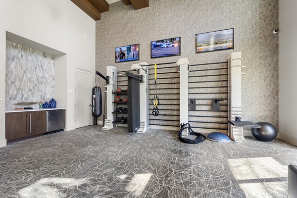 Yoga-spin studio with modern fitness equipment at Maxwell on 66th Apartments