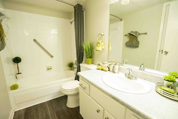 Bathroom featuring modern fixtures and elegant design in 3 Corners East Apartments