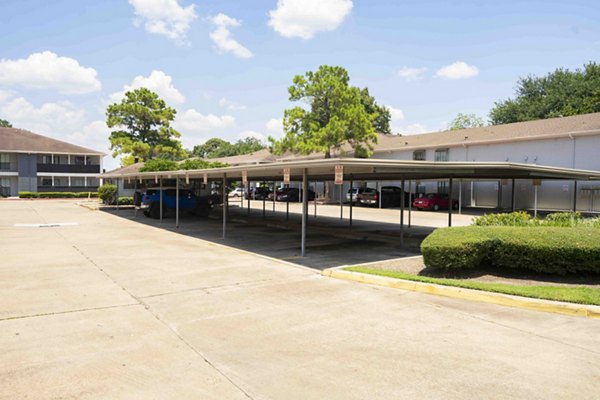 Covered parking facility at 3 Corners North Apartments offering secure vehicle storage