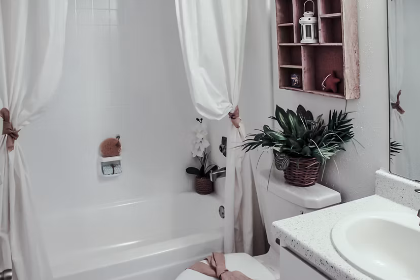 Modern bathroom with sleek fixtures at 3 Corners West Apartments