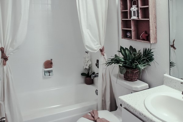 Modern bathroom with sleek fixtures at 3 Corners West Apartments