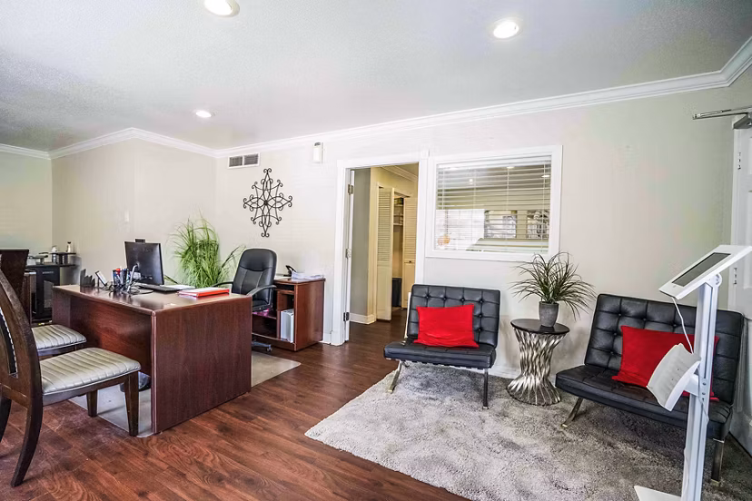 Leasing office with modern design at 3 Corners West Apartments