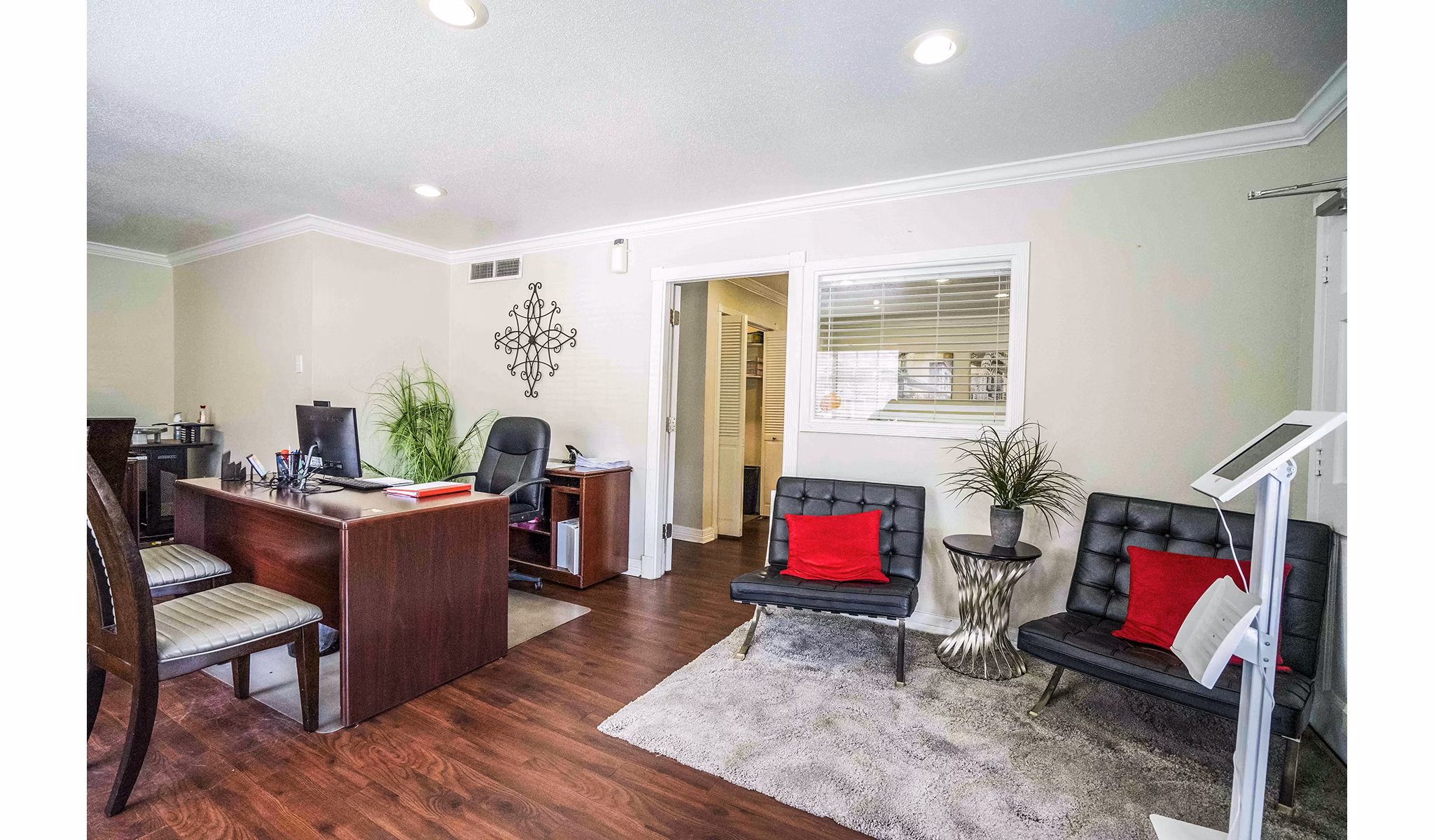 Leasing office with modern design at 3 Corners West Apartments