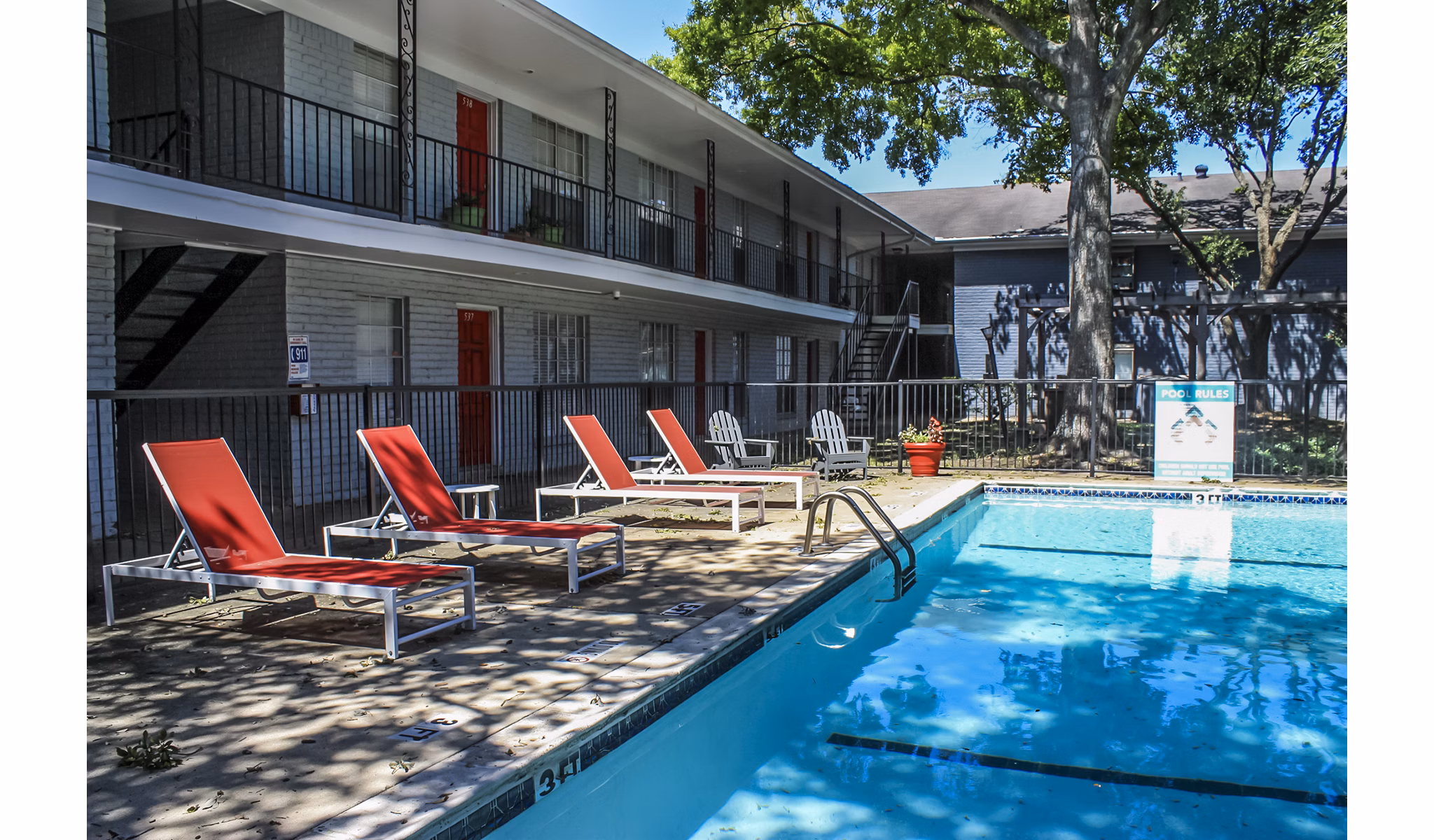 Inviting outdoor pool at 3 Corners West Apartments, ideal for relaxation and recreation