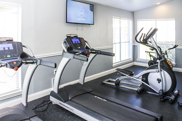 Modern fitness center with state-of-the-art equipment at Hammerly Oaks Apartments