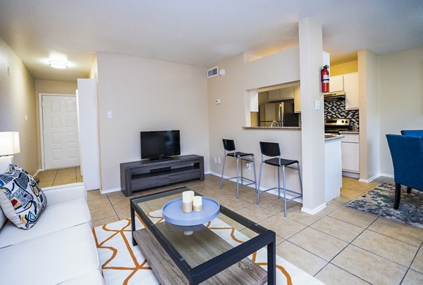 Cozy living room with stylish decor at Hammerly Oaks Apartments, perfect for relaxation and comfort in a modern setting