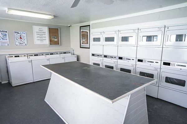 Laundry facility with modern machines at Hammerly Oaks Apartments