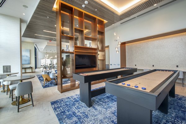 Elegant clubhouse featuring modern lounges and meeting spaces at Eastline Residences Apartments