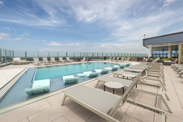 Rooftop pool with panoramic views at Eastline Residences, luxury apartments for urban living