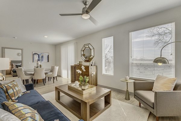 living room at Scenic at River East Apartments