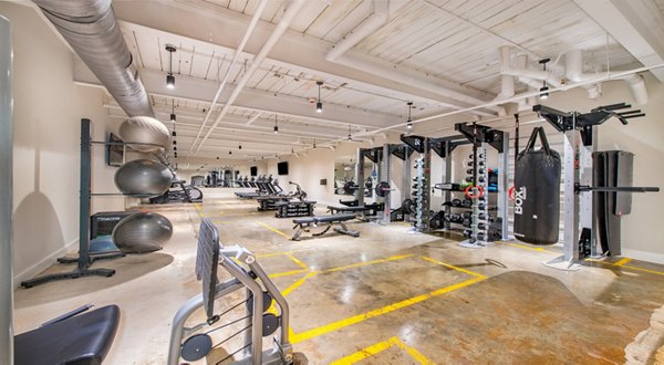 fitness center at Judson Mill Lofts Apartments