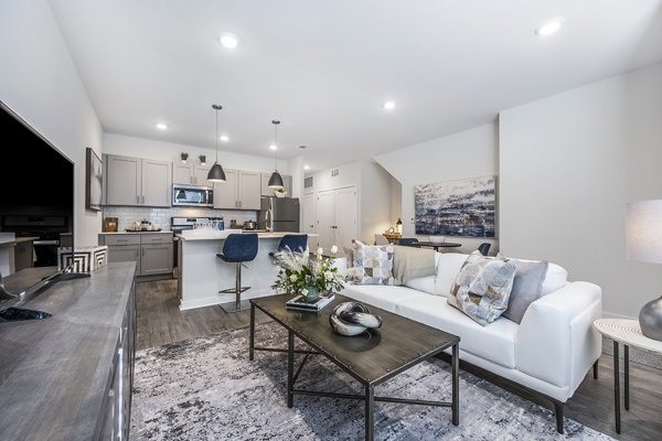 living room at Woodside Trumbull Apartments