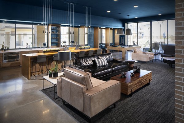 Clubhouse featuring modern design elements at The Well Apartments