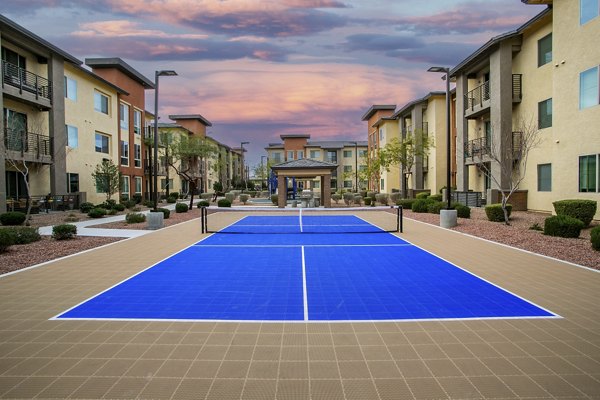 tennis court at The Well Apartments