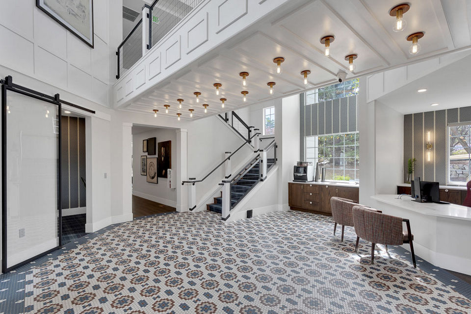 Modern clubhouse with stylish seating at The Marks Apartments