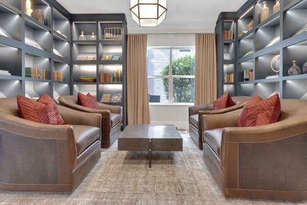 Elegant clubhouse featuring stylish decor at The Marks Apartments