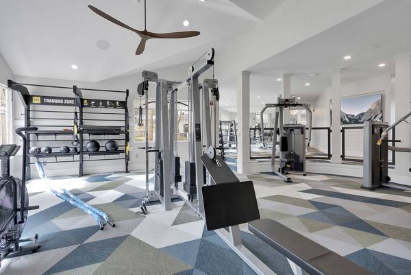 fitness center at The Marks Apartments