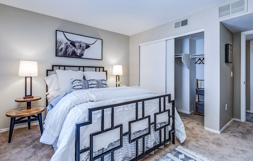 Modern bedroom with stylish decor at HUE97 Apartments