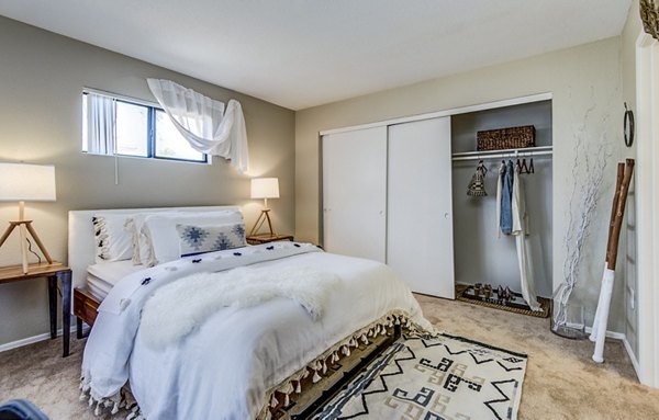Luxury bedroom with modern furnishings at HUE97 Apartments