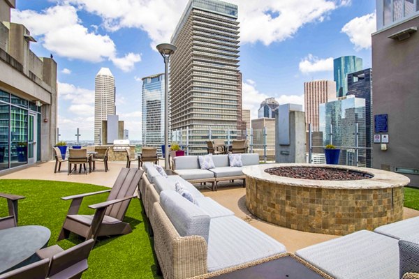 fire pit/patio/balcony at SoDo on Main North Apartments