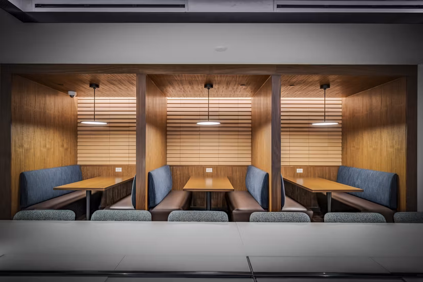 Clubhouse with contemporary design at Kurve Apartments offering luxury amenities and social spaces