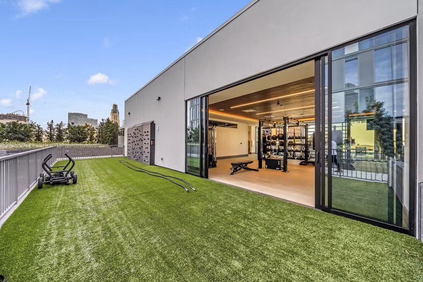 Fitness center with state-of-the-art equipment at Kurve Apartments