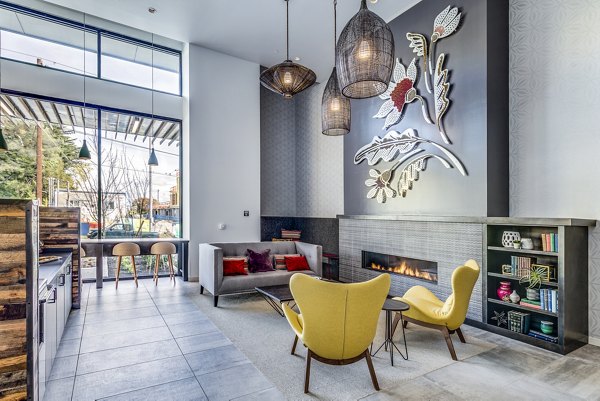 Clubhouse lobby featuring elegant seating and modern decor at Batik Apartments